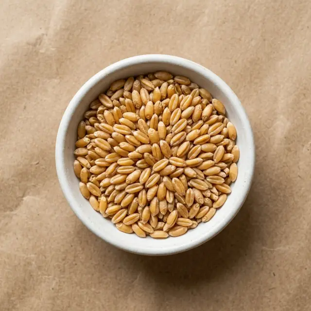 Sharbati Wheat grains in a bowl
